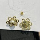 ☑️CHANEL香奈儿c1双c金色花朵耳钉耳环