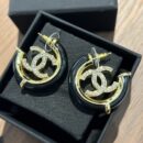 ☑️CHANEL香奈儿c1双c满钻半圆耳钉耳环