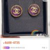 ☑️CHANEL香奈儿c1双c圆形紫色耳钉耳环