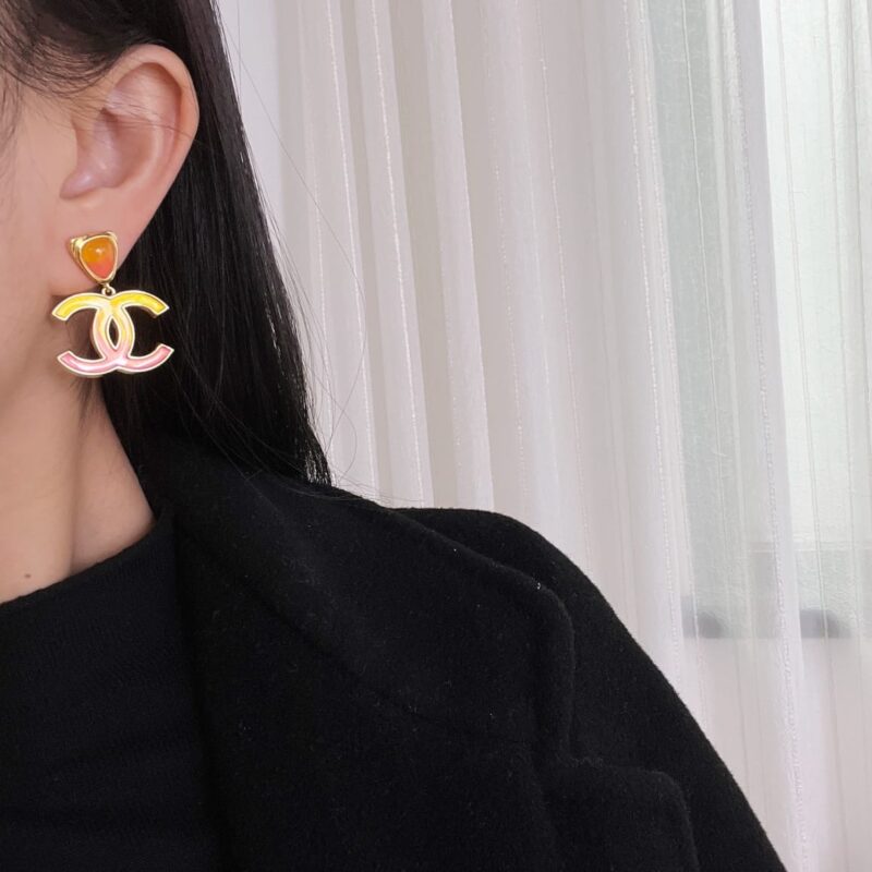 ☑️CHANEL香奈儿c2双c渐变粉耳钉耳环 - Image 7