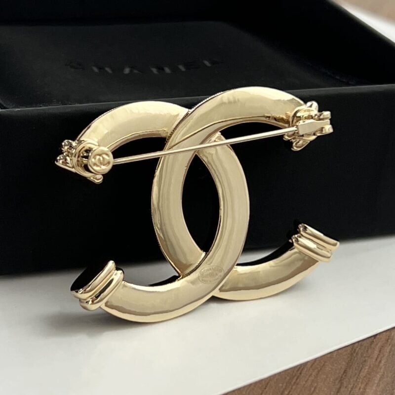 ☑️CHANEL香奈儿双c黑皮胸针项链 - Image 10