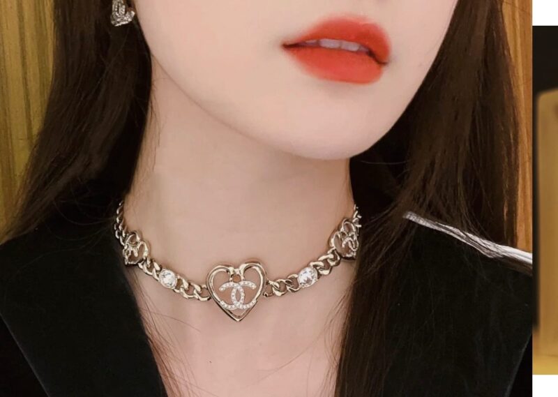 ☑️CHANEL香奈儿双c金色桃心爱心项链 - Image 5