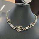 ☑️CHANEL香奈儿双c金色桃心爱心项链
