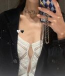 ☑️CHANEL香奈儿双c金色桃心爱心项链