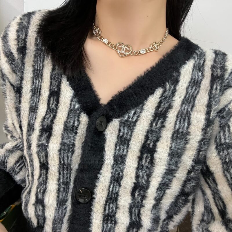 ☑️CHANEL香奈儿双c金色桃心爱心项链 - Image 8