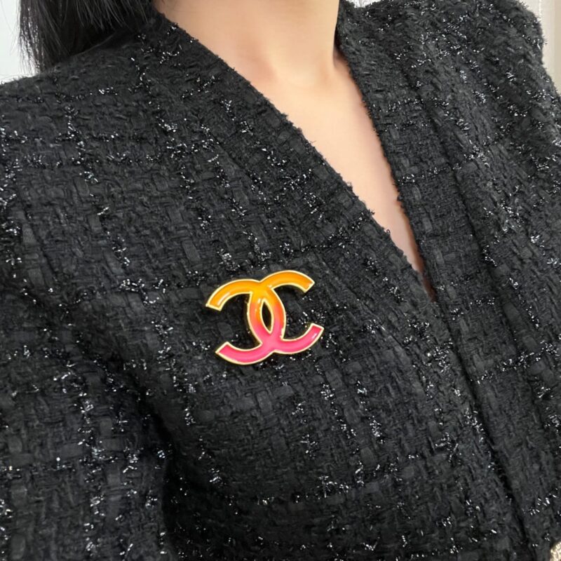 ☑️CHANEL香奈儿 双c渐变粉色胸针 - Image 7