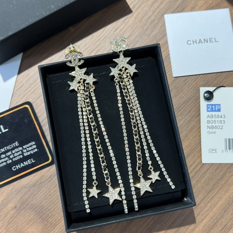 ☑️CHANEL香奈儿双c星星五角星流苏耳钉耳环