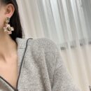 ☑️CHANEL香奈儿c2双c粉钻十字耳钉耳环