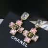 ☑️CHANEL香奈儿c2双c粉钻十字耳钉耳环