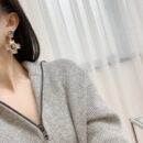 ☑️CHANEL香奈儿c2双c粉钻十字耳钉耳环