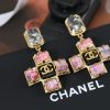 ☑️CHANEL香奈儿c2双c粉钻十字耳钉耳环