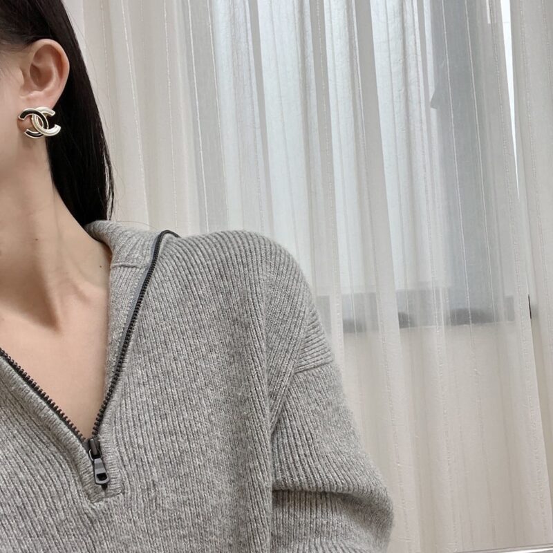 ☑️CHANEL香奈儿c1双c黑白耳钉耳环 - Image 7