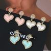 ☑️CHANEL香奈儿c2双c桃心爱心耳钉耳环
