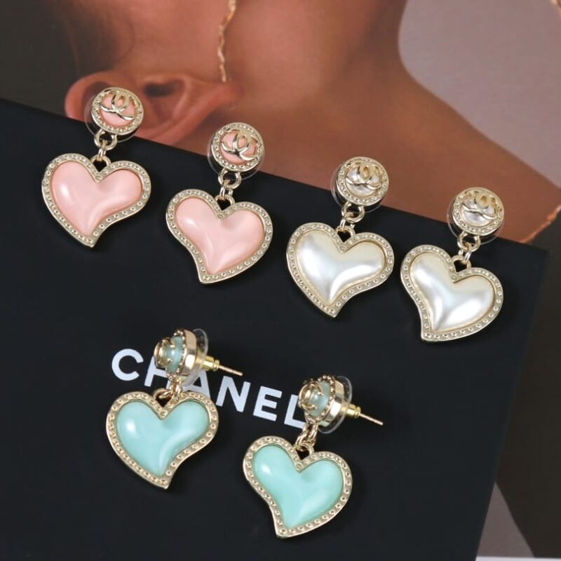 ☑️CHANEL香奈儿c2双c桃心爱心耳钉耳环