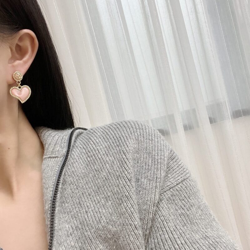 ☑️CHANEL香奈儿c2双c桃心爱心耳钉耳环 - Image 8