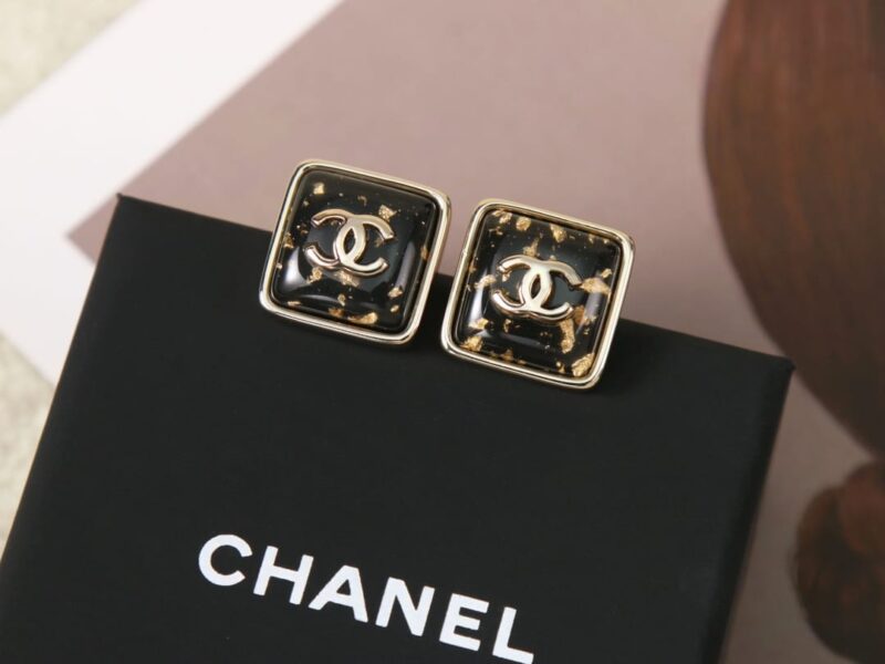 ☑️CHANEL香奈儿c1双c方形耳钉耳环 - Image 2