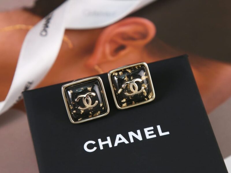 ☑️CHANEL香奈儿c1双c方形耳钉耳环 - Image 7