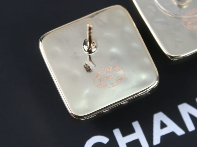 ☑️CHANEL香奈儿c1双c方形耳钉耳环 - Image 8