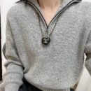 ☑️CHANEL香奈儿双c桃心爱心镜子项链
