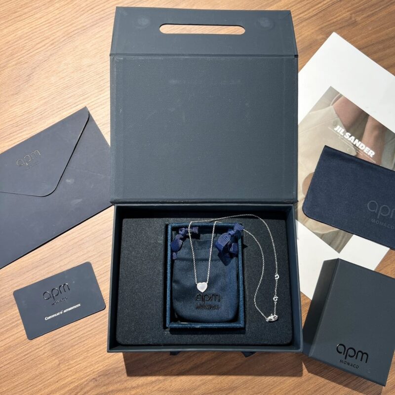 APM Monaco白母贝爱心项链可调节 - Image 3
