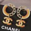 ☑️CHANEL香奈儿c2双c彩钻圆形耳钉耳环
