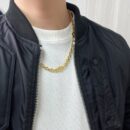 Gucci古驰金色互扣式珐琅双G项链