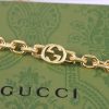Gucci古驰金色互扣式珐琅双G项链
