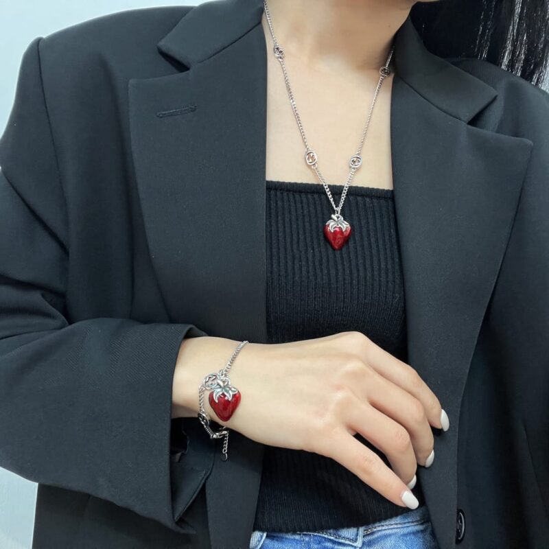 Gucci古驰草莓🍓项链 手链 耳钉耳环 - Image 11