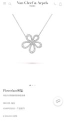 Van Cleef &Arpels 梵克雅宝Rose de Noel满钻花朵项链 耳拍耳钉