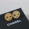☑️CHANEL香奈儿金色双c圆形耳钉耳环