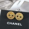☑️CHANEL香奈儿金色双c圆形耳钉耳环