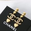 ☑️CHANEL香奈儿c3金色双c桃心爱心耳钉耳环