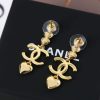 ☑️CHANEL香奈儿c3金色双c桃心爱心耳钉耳环