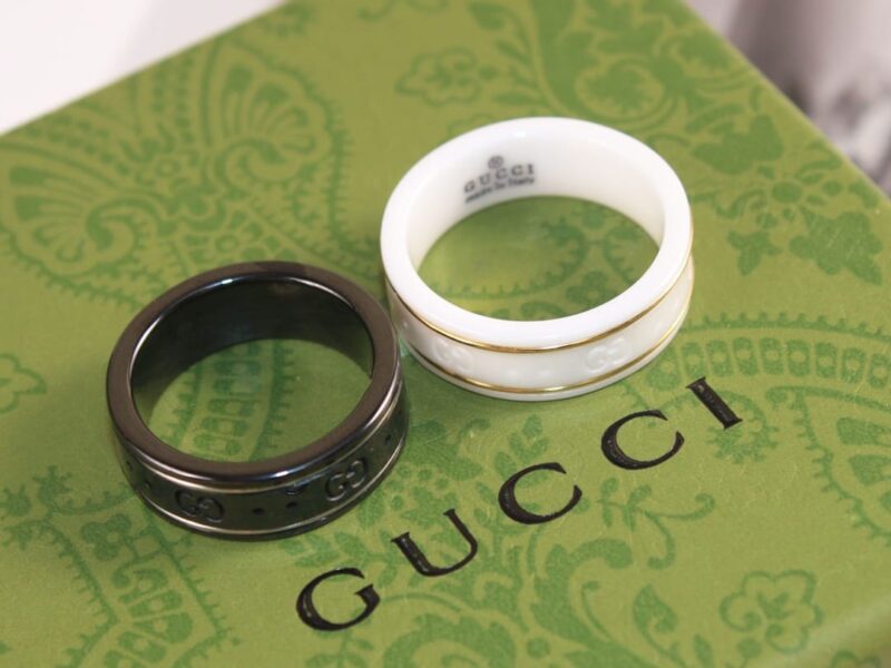 古驰gucci双G黑白陶瓷戒指 - Image 11