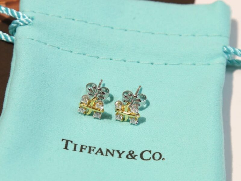 ☑️TIFFANY&Co.蒂芙尼分色交叉耳钉耳环 - Image 6