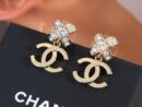 ☑️CHANEL香奈儿c2双C交叉满钻耳钉耳环