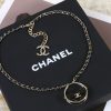 ☑️CHANEL香奈儿双c圆形黑皮绳项链