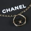 ☑️CHANEL香奈儿双c圆形黑皮绳项链