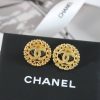 ☑️CHANEL香奈儿金色双c圆形爱心桃心耳钉耳环