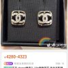 ☑️CHANEL香奈儿c1双c镂空满钻耳钉耳环