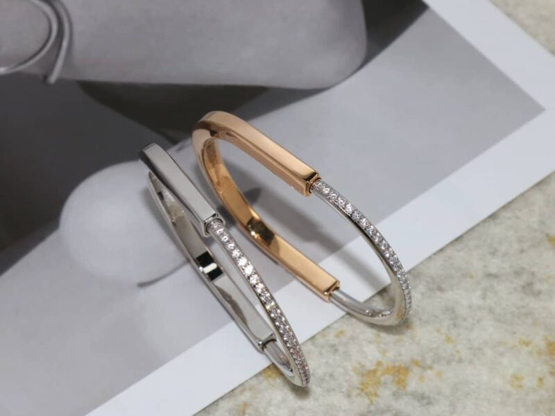 Tiffany Lock满钻 半钻 间隔钻 光面版锁头手镯手环 - Image 8