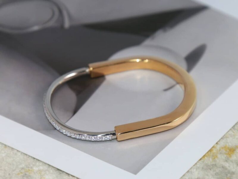 Tiffany Lock满钻 半钻 间隔钻 光面版锁头手镯手环 - Image 4