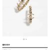 ☑️CHANEL香奈儿金色双c半圆爱心桃心耳钉耳环