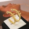 ☑️CHANEL香奈儿金色双c半圆爱心桃心耳钉耳环