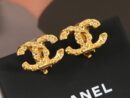 ☑️CHANEL香奈儿中古金色双c耳夹耳环