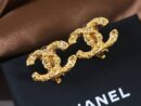 ☑️CHANEL香奈儿中古金色双c耳夹耳环