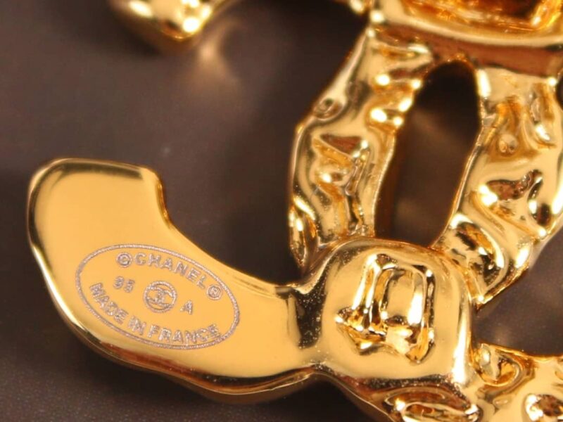 ☑️CHANEL香奈儿中古金色双c耳夹耳环 - Image 9