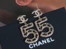 ☑️CHANEL香奈儿C2双c5字黑皮绳耳钉耳环