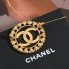 编码1367425 ☑️CHANEL香奈儿金色圆形双c桃心爱心胸针