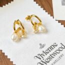 ☑️ Vivienne Westwood西太后金色土星珍珠耳钉耳环
